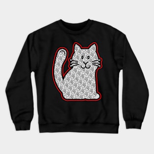 PEACE KITTY CAT STICKER | RED BURGUNDY Crewneck Sweatshirt